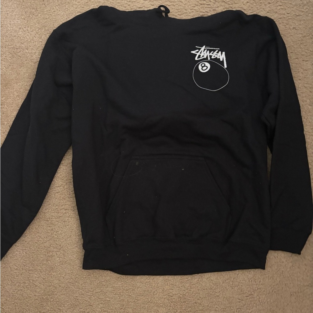 Black off brand STUSSY hoodie
